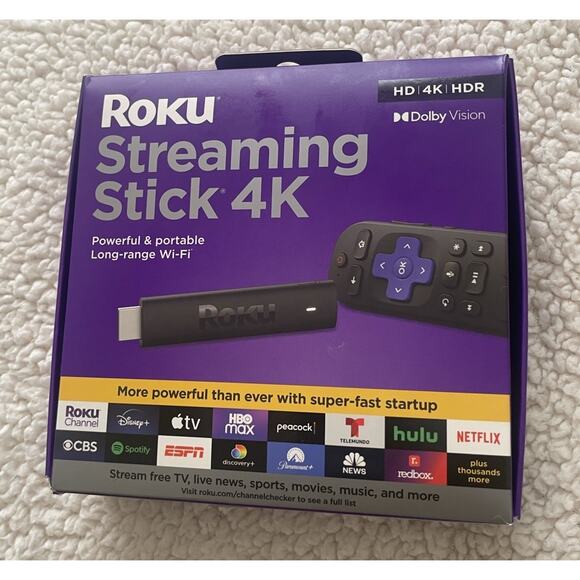 Roku Streaming Stick 4K/HDR/Dolby Roku Voice Remote and TV Controls 3820R2